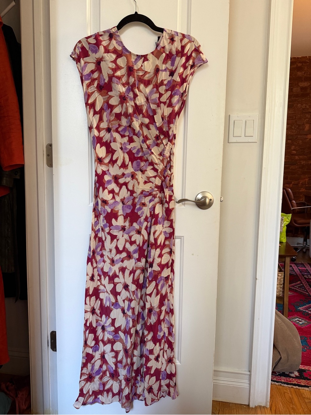 Rails Berry Floral Cap-Sleeve Midi Dress